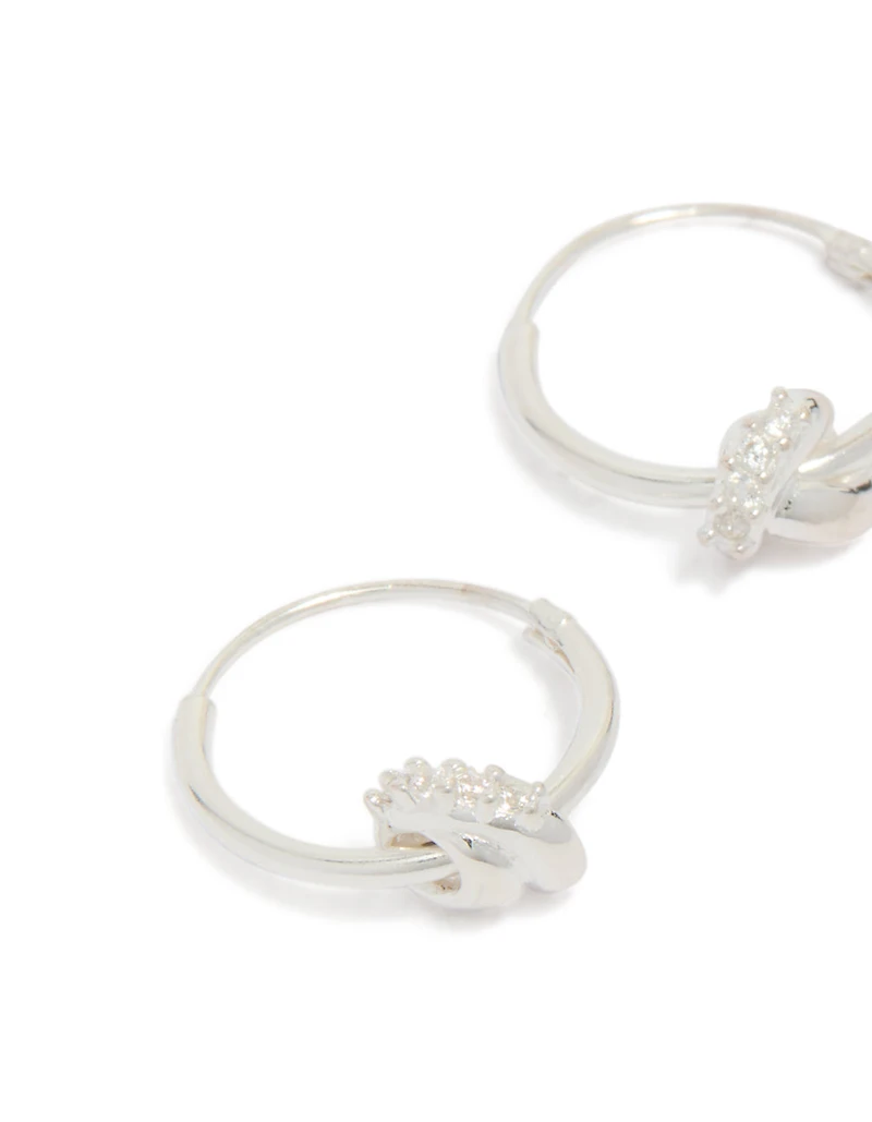 Boucles d’oreilles à anneaux en zircone cubique en argent sterling