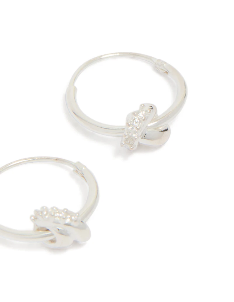 Boucles d’oreilles à anneaux en zircone cubique en argent sterling