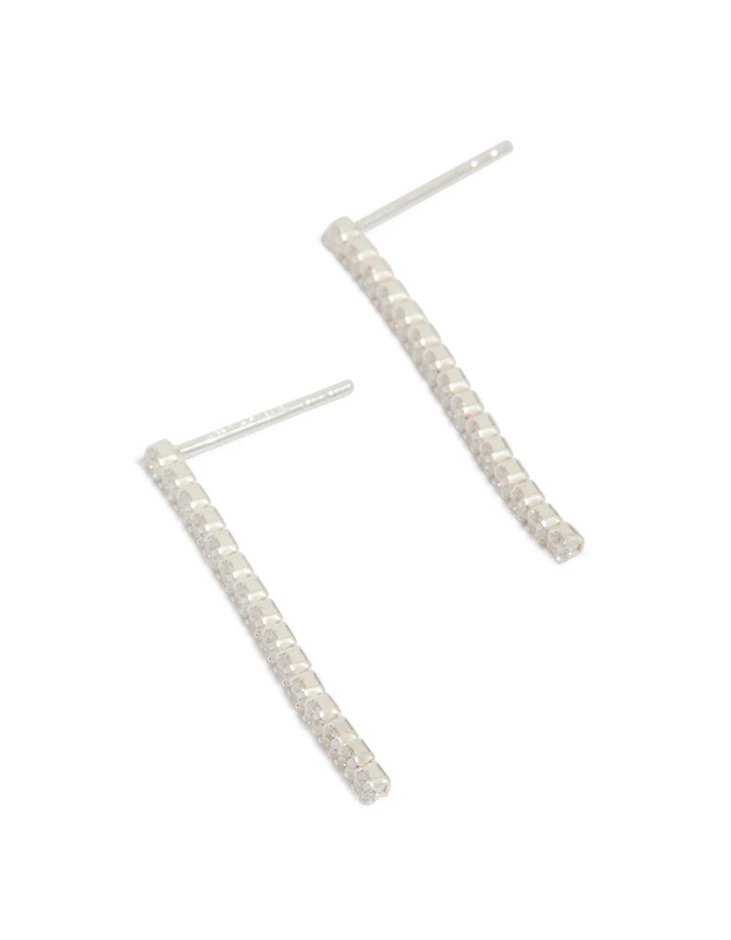 Boucles d’oreilles cubiques en zircone en argent sterling