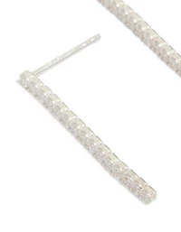 Boucles d’oreilles cubiques en zircone en argent sterling