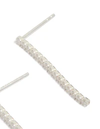 Boucles d’oreilles cubiques en zircone en argent sterling