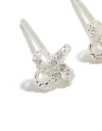 Sterling Silver Cubic Zirconia Knot Stud Earrings