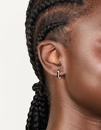 Boucles d’oreilles doubles en émail noir en argent sterling