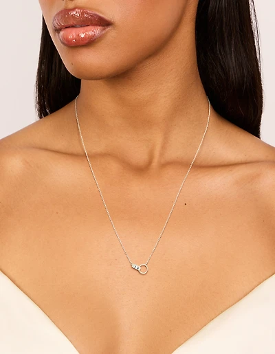 Collier pendentif en anneaux imbriqués en argent sterling
