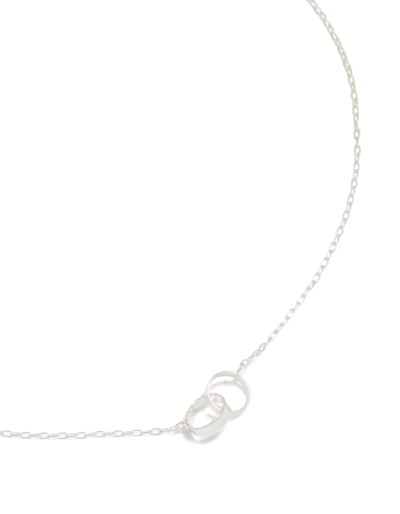 Collier pendentif en anneaux imbriqués en argent sterling