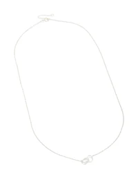 Sterling Silver Interlocked Hoops Pendant Necklace