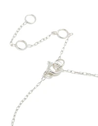 Sterling Silver Cubic Zirconia Yin & Yang Charm Bracelet