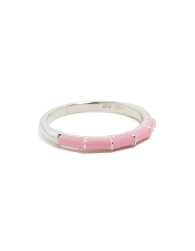 Bague en argent sterling émail rose