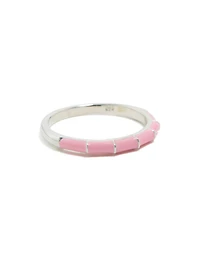 Bague en argent sterling émail rose