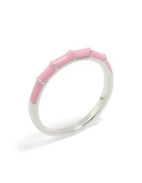 Sterling Silver Pink Enamel Ring
