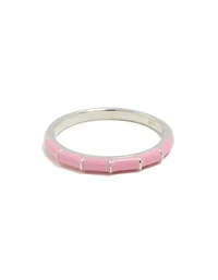 Sterling Silver Pink Enamel Ring