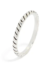Anneau en émail noir texturé en argent sterling