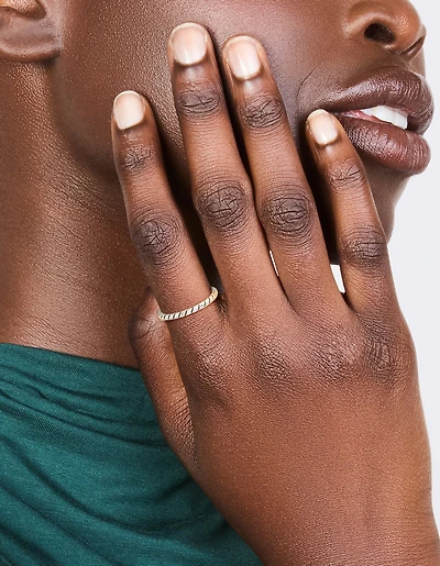 Sterling Silver Textured Black Enamel Ring