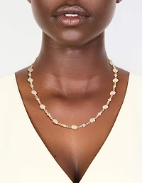 Rose Gold Plated Cubic Zirconia Circle Charms Necklace