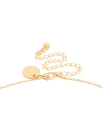 Gold Plated Brass Double Cubic Zirconia Cross Necklace