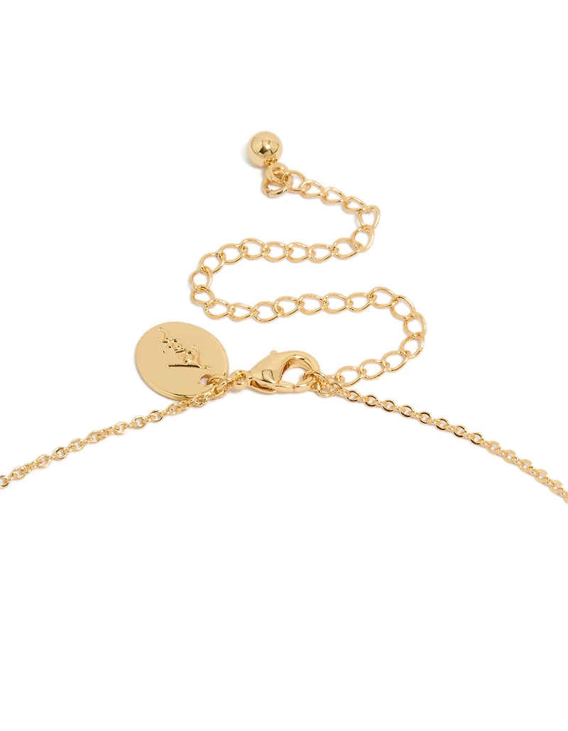 Gold Plated Brass Pavé Cubic Zirconia Starfish Pendant Necklace