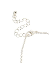 Silver Plated Cubic Zirconia Outline Flower Bracelet