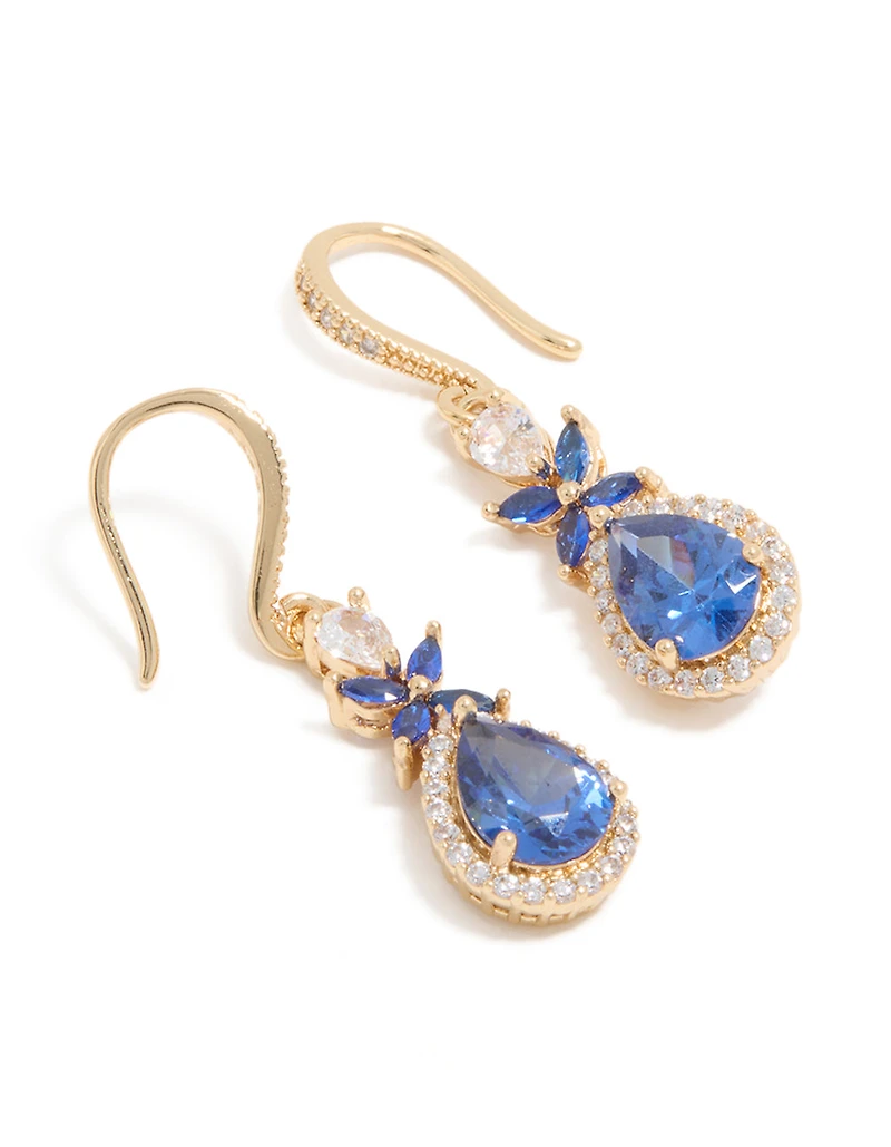 Boucles d’oreilles cubiques dorées en zircone en zircone