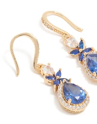 Boucles d’oreilles cubiques dorées en zircone en zircone