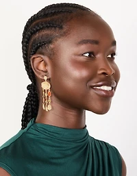 Boucles d’oreilles diamants dorées en fusion bleu et vert