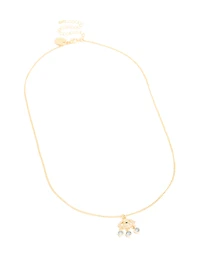 Gold Plated Blue Cubic Zirconia  Evil Eye Pendant Necklace