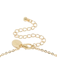 Gold Plated Blue Cubic Zirconia Oval Stone Necklace