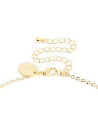 Gold Plated Light & Dark Blue Cubic Zirconia Circle Pendants Necklace