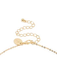Collier en Y ovale alterné en zircone bleu bleu plaqué or