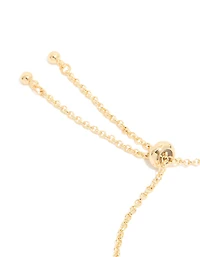 Gold Plated Green Cubic Zirconia Freshwater Pearl Toggle Bracelet