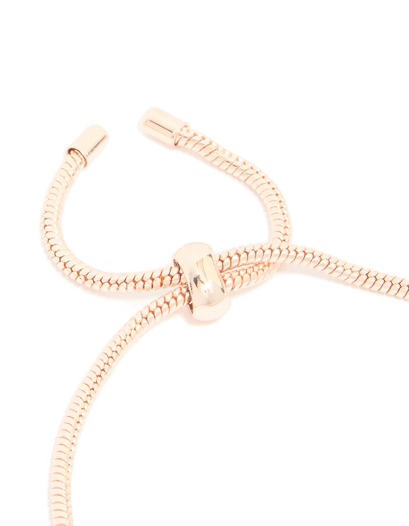 Bracelet à bascule en forme de cœur et papillon en diamant rose