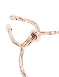 Rose Gold Flower & Heart Charm Toggle Bracelet