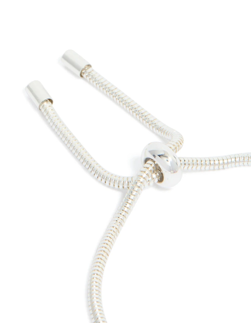 Silver Pink Bead & Butterfly Charm Toggle Bracelet