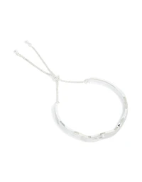 Bracelet à bascule ondulé argenté