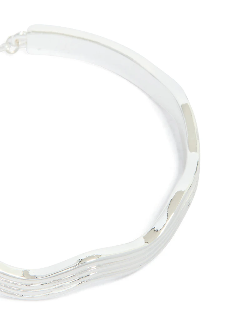 Silver Wavy Toggle Bangle