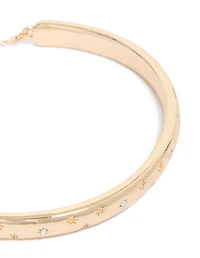 Gold Celestial Diamante Toggle Bangle