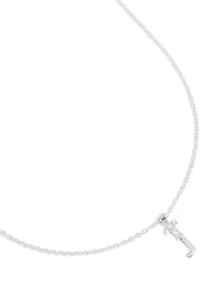Collier en zircone cubique mince plaqué argent avec la lettre J
