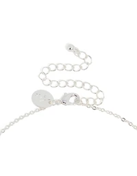Collier en zircone cubique mince plaqué argent avec la lettre J