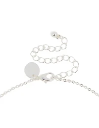 Silver Plated Thin Cubic Zirconia Letter B Necklace