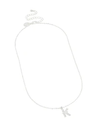 Collier en zircone cubique mince plaqué argent avec la lettre K