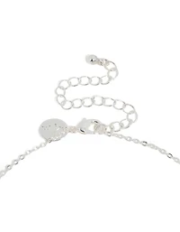 Collier en zircone cubique mince plaqué argent avec la lettre K