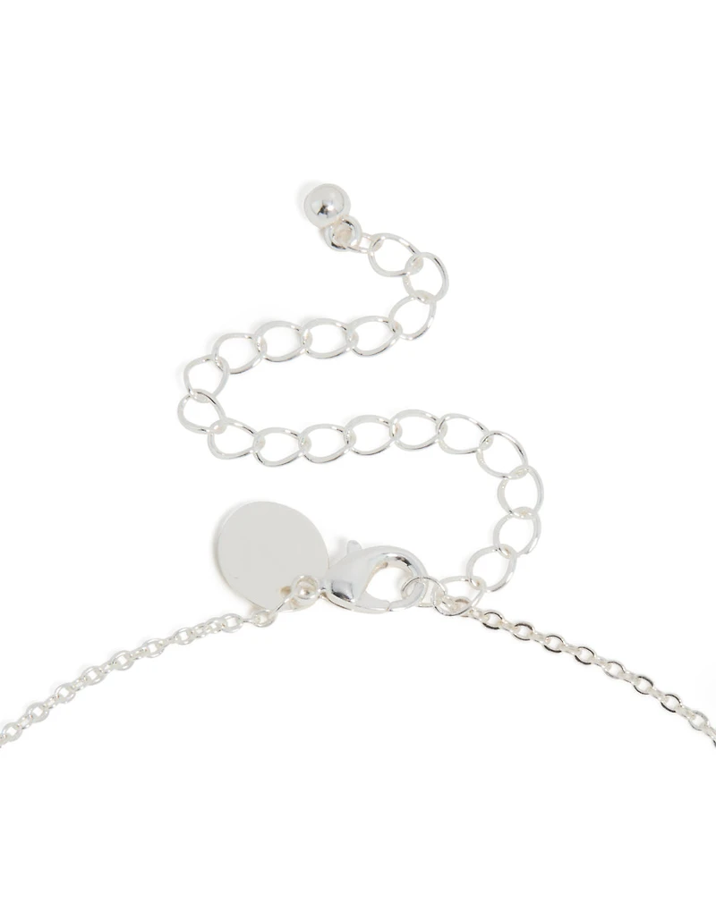 Collier en zircone cubique mince plaqué argent Lettre A