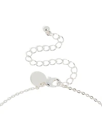 Collier en zircone cubique mince plaqué argent Lettre A