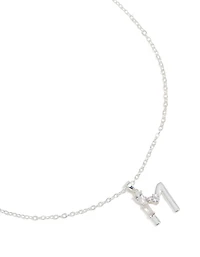 Collier en zircone cubique mince plaqué argent en lettres M