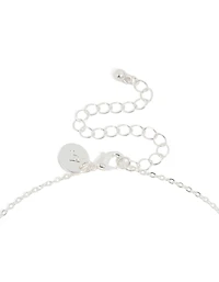 Collier en zircone cubique mince plaqué argent en lettres M
