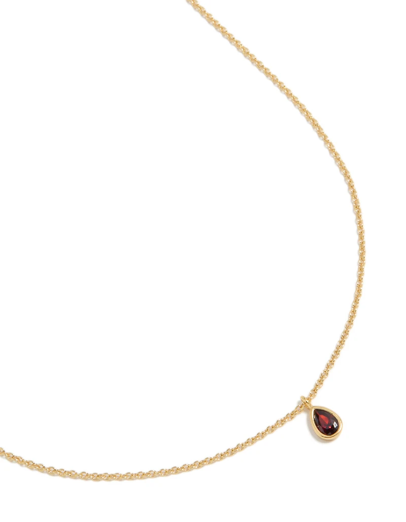 Collier de pierre de naissance de juillet plaqué or
