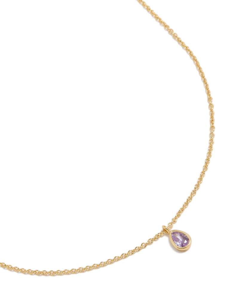 Collier de pierres de naissance de juin plaquées or