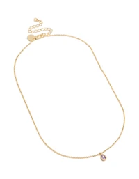 Collier de pierres de naissance de juin plaquées or