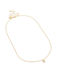 Gold Plated April Birthstone Necklace
