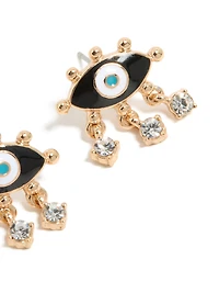 Gold Evil Eye Stud Earrings