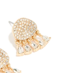 Gold Diamante Jellyfish Stud Earrings